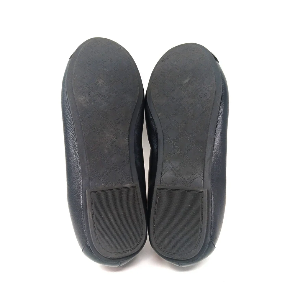 Vionic Minna Black Leather Ballet Flats Bow Cap Toe Women’s Size 11 Medium - Picture 7 of 8